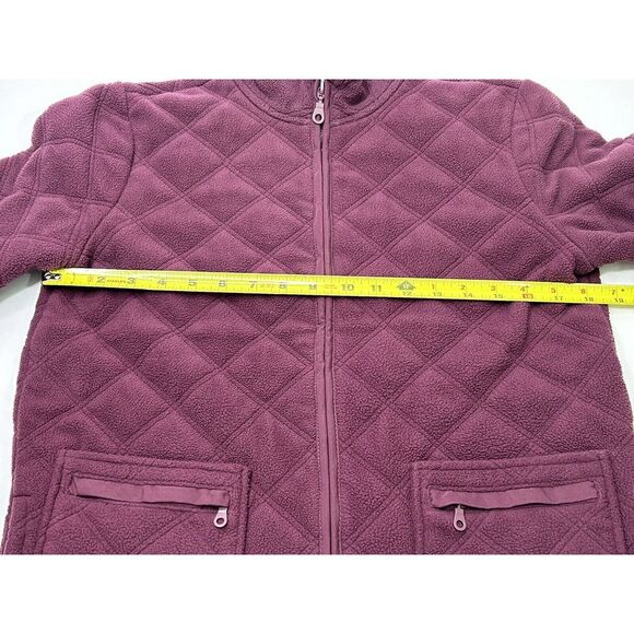 Charter Club Women's Small Quilted Fleece Sweater Full Zip w/ Pockets Faded Plum - Picture 15 of 16